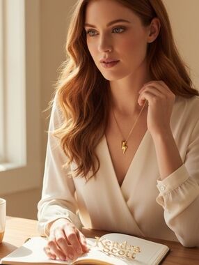 Kendra Scott-Gold Lightning Bolt Pendant Necklace - EUC- $98 Retail